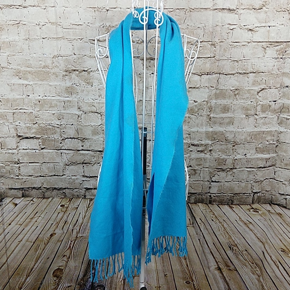 Scarf Turquoise Fringe
